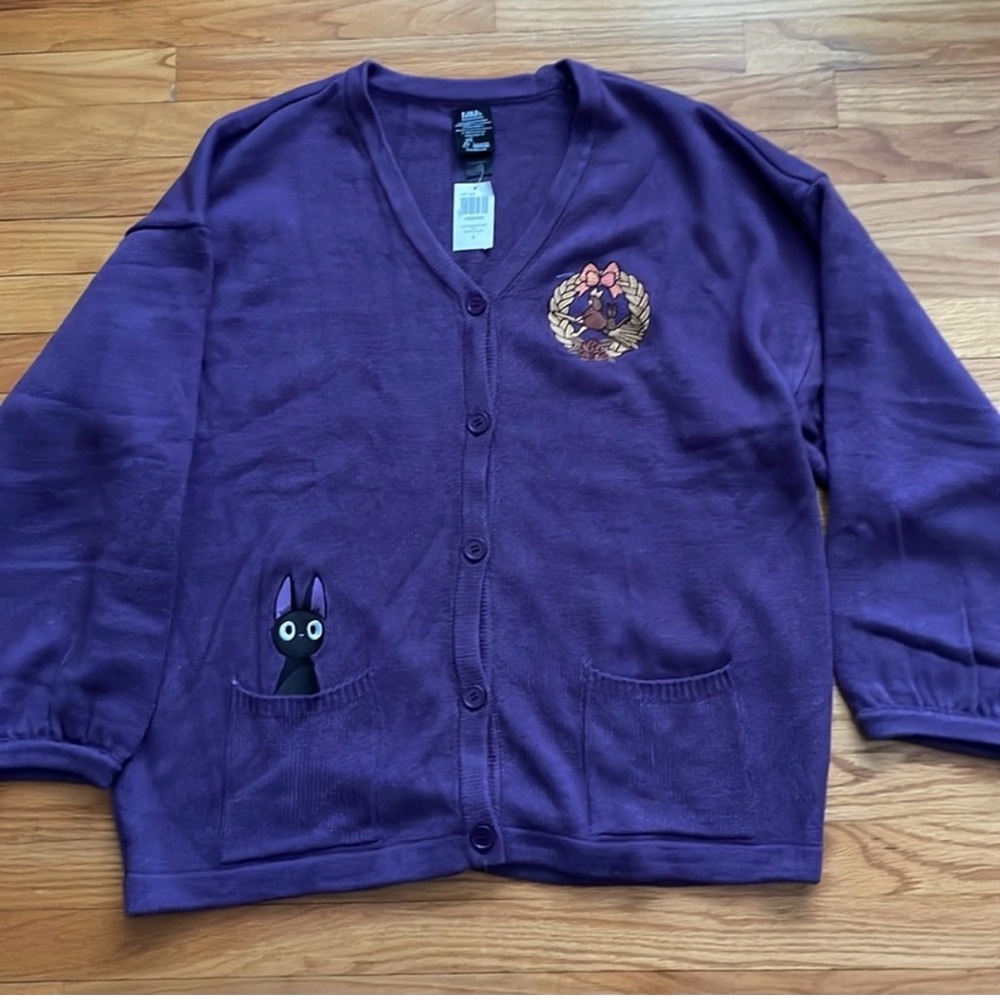 Kiki's Delivery Service Cardigan Sweater Woman Studio Ghibli Purple Knit 5X H2 - Picture 2 of 6